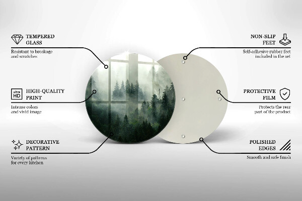 De vidrio templado Paisaje de bosque brumoso