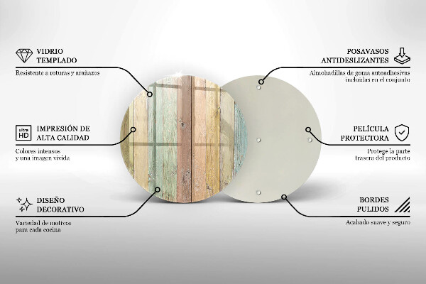 De vidrio templado Tableros vintage coloridos