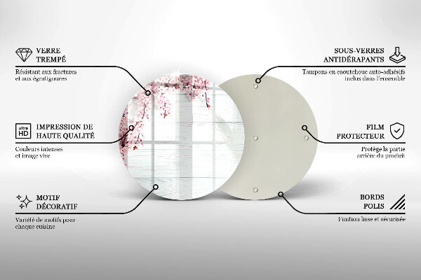 De vidrio templado Flores en las tablas