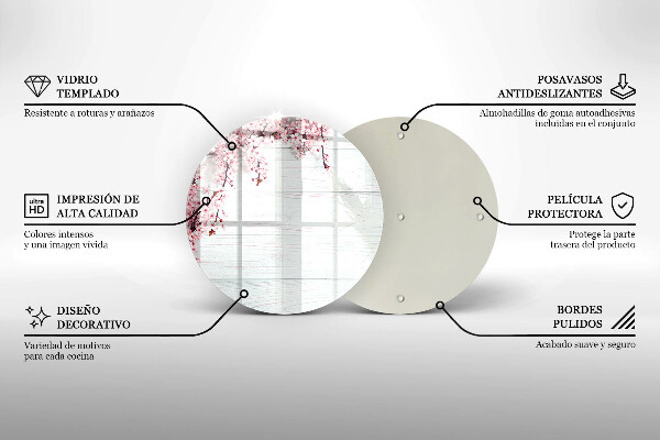 De vidrio templado Flores en las tablas
