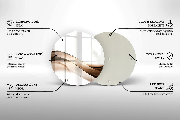 De vidrio templado Líneas marrones abstractas
