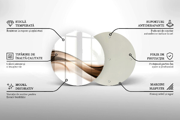 De vidrio templado Líneas marrones abstractas