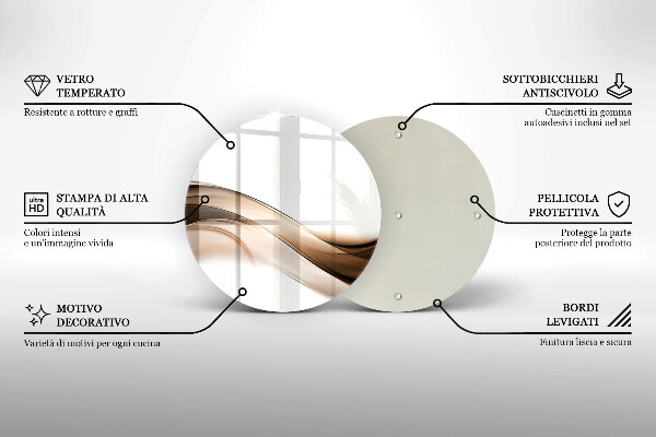 De vidrio templado Líneas marrones abstractas