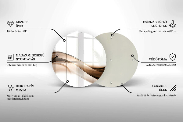 De vidrio templado Líneas marrones abstractas