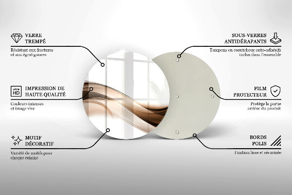 De vidrio templado Líneas marrones abstractas