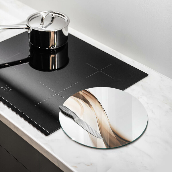 De vidrio templado Líneas marrones abstractas