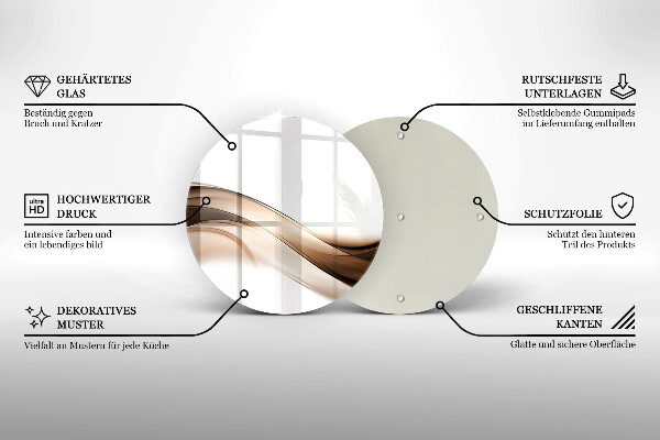 De vidrio templado Líneas marrones abstractas