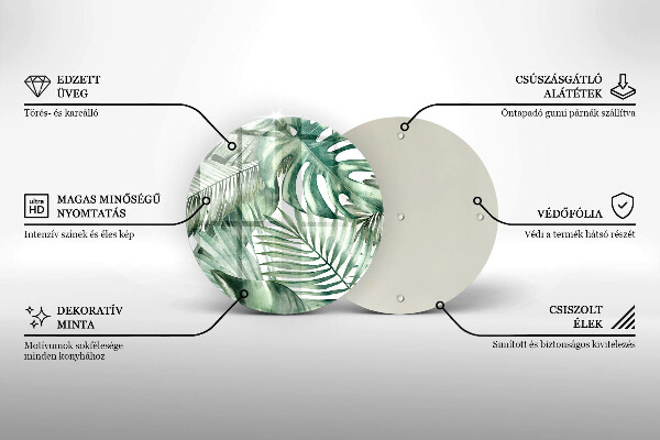 De vidrio templado Hojas pintadas