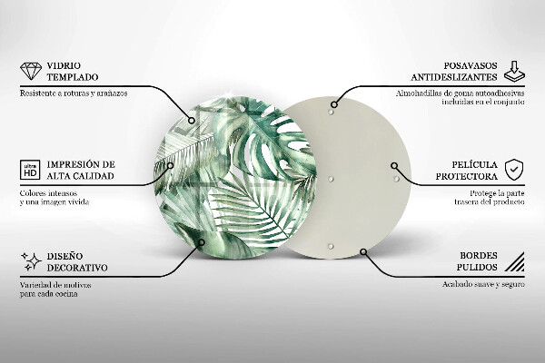 De vidrio templado Hojas pintadas