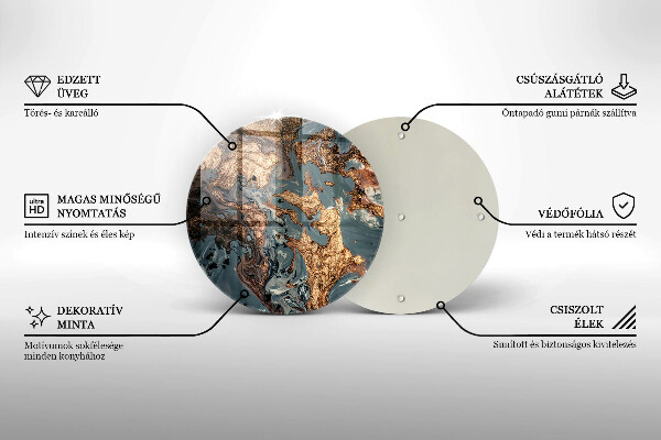 De vidrio templado Roca decorativa con oro