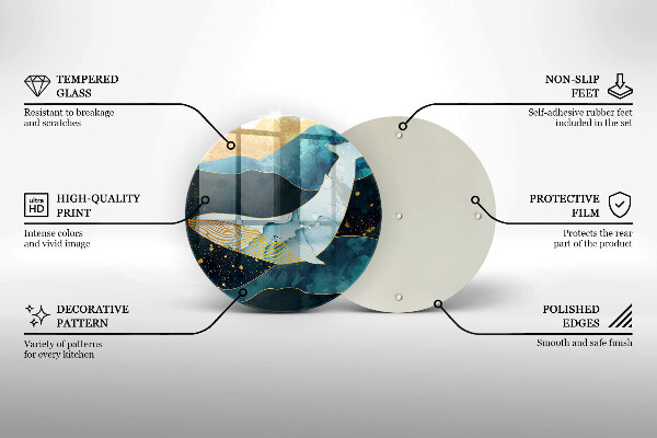 De vidrio templado Abstracción de ballenas