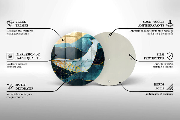 De vidrio templado Abstracción de ballenas