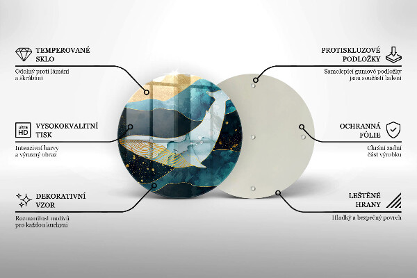 De vidrio templado Abstracción de ballenas