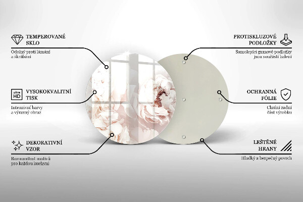 De vidrio templado Peonías pastel