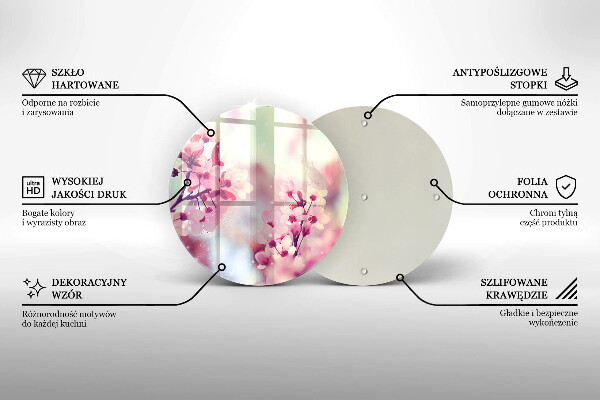 De vidrio templado Flores rosadas de primavera