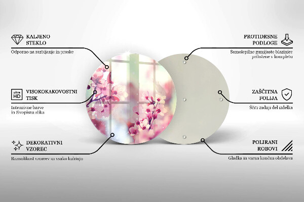 De vidrio templado Flores rosadas de primavera