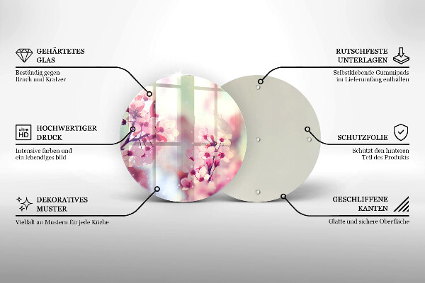 De vidrio templado Flores rosadas de primavera