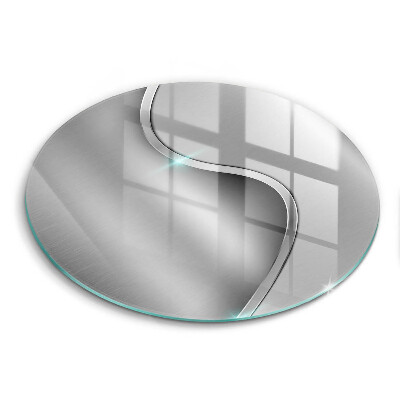 De vidrio templado Metal plateado abstracto
