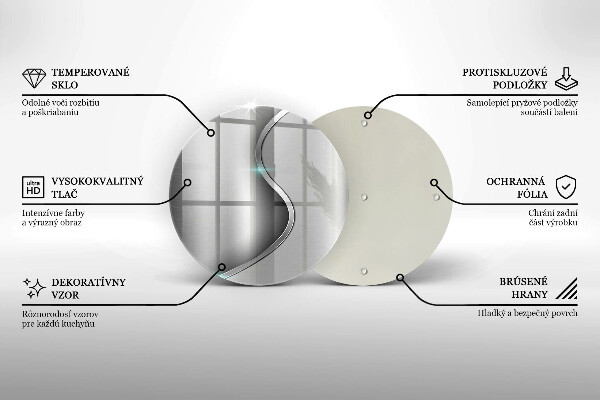De vidrio templado Metal plateado abstracto