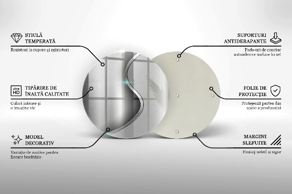 De vidrio templado Metal plateado abstracto