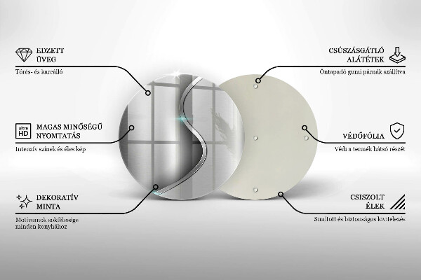 De vidrio templado Metal plateado abstracto