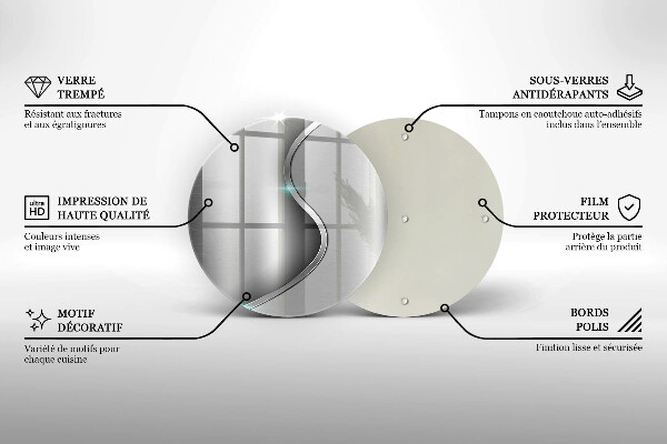 De vidrio templado Metal plateado abstracto