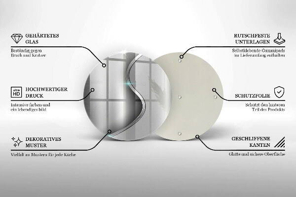 De vidrio templado Metal plateado abstracto