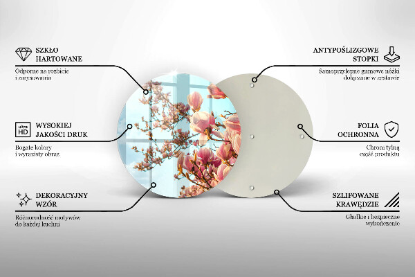 De vidrio templado Árbol de flores rosadas