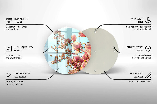 De vidrio templado Árbol de flores rosadas