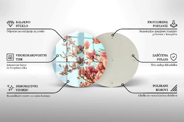 De vidrio templado Árbol de flores rosadas
