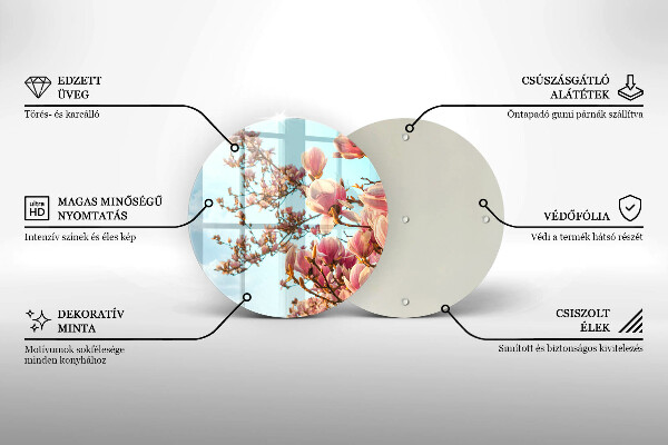 De vidrio templado Árbol de flores rosadas