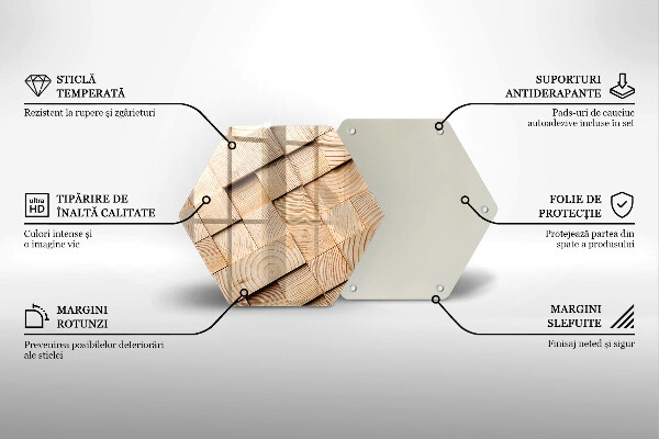 Tabla de cortar de vidrio Cuadrados de madera