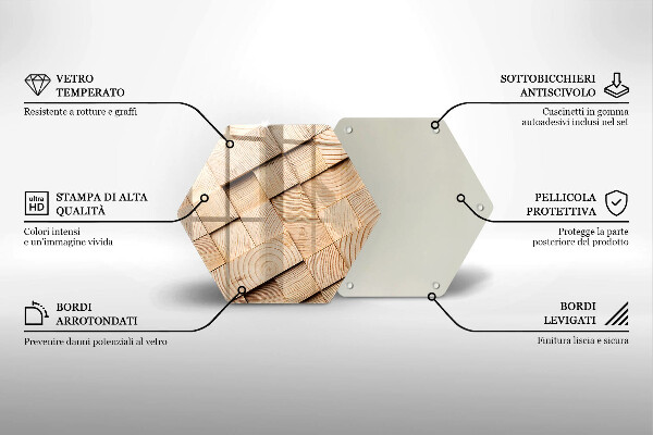 Tabla de cortar de vidrio Cuadrados de madera
