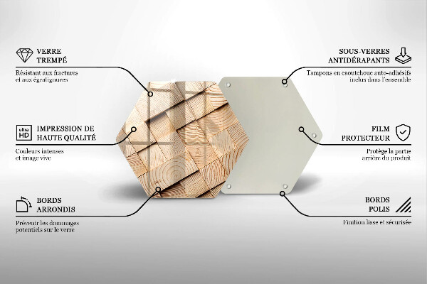 Tabla de cortar de vidrio Cuadrados de madera
