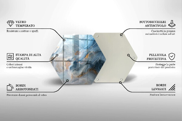 Tabla de cortar de vidrio Textura de mármol