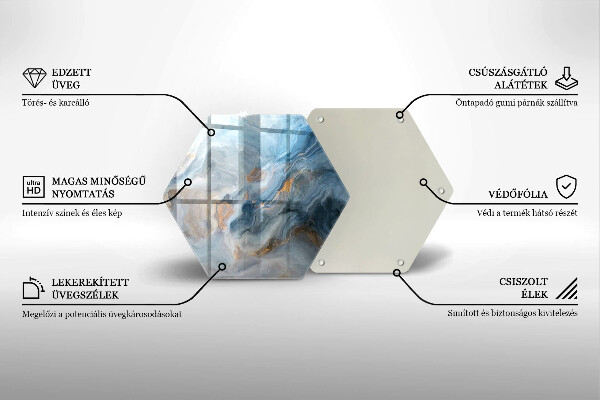 Tabla de cortar de vidrio Textura de mármol