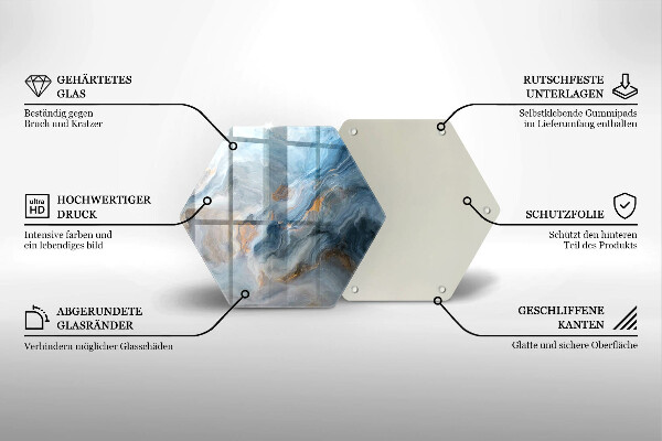 Tabla de cortar de vidrio Textura de mármol