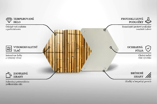 Tabla de cortar de vidrio Naturaleza boho bambú