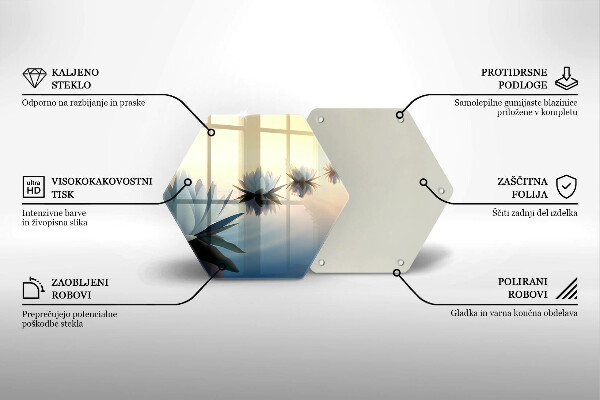Tabla de cortar de vidrio Flores de lirio en el agua