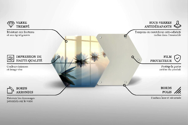Tabla de cortar de vidrio Flores de lirio en el agua
