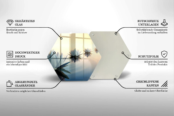 Tabla de cortar de vidrio Flores de lirio en el agua