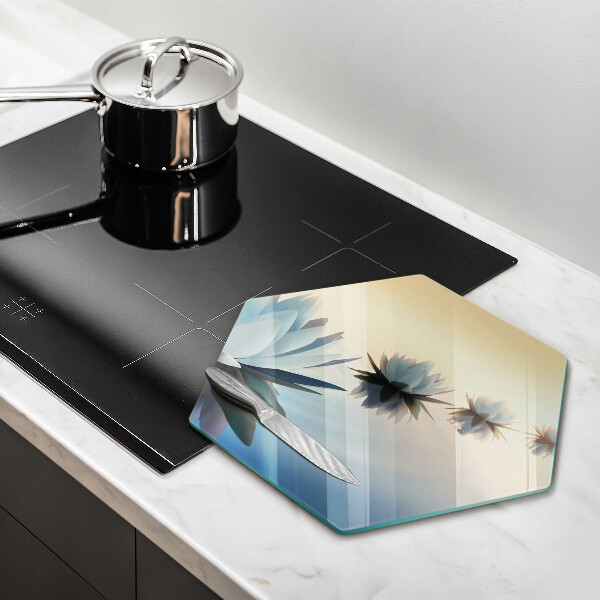 Tabla de cortar de vidrio Flores de lirio en el agua