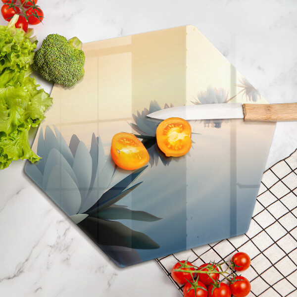 Tabla de cortar de vidrio Flores de lirio en el agua