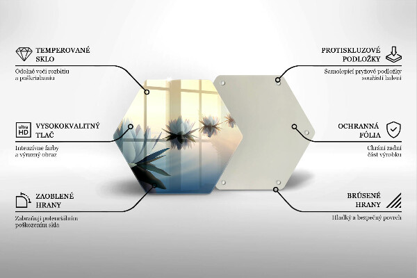Tabla de cortar de vidrio Flores de lirio en el agua