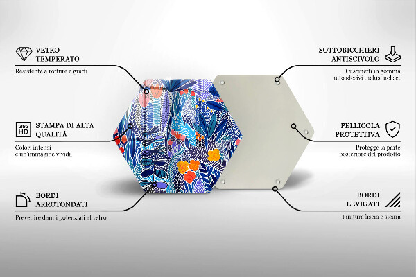 Tabla de cortar de vidrio Prado pintado