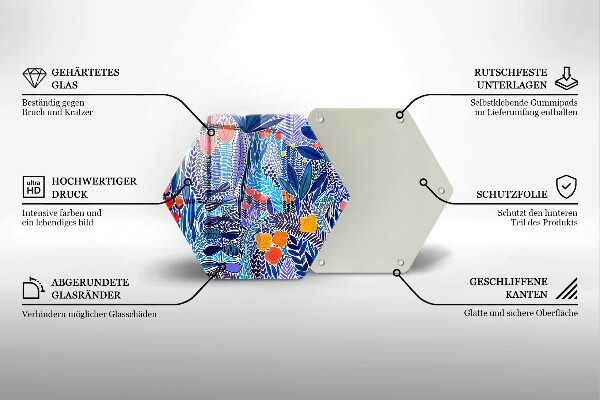 Tabla de cortar de vidrio Prado pintado