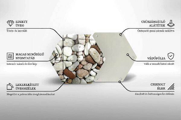 Tabla de cortar de vidrio Fondo de piedras pequeñas