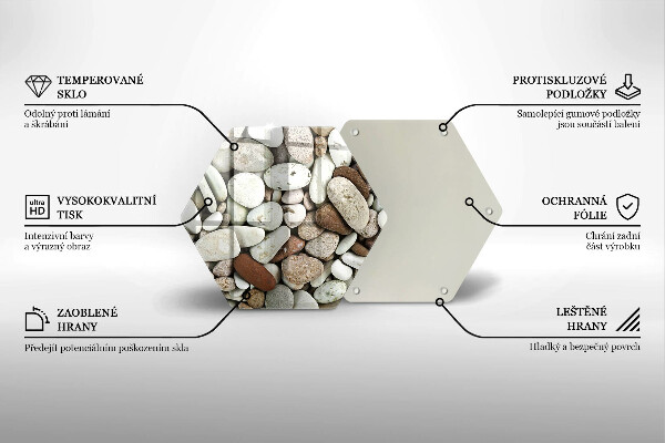 Tabla de cortar de vidrio Fondo de piedras pequeñas