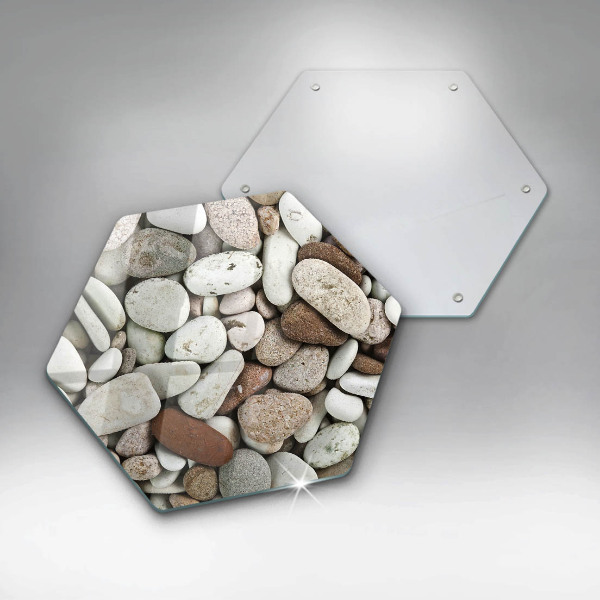 Tabla de cortar de vidrio Fondo de piedras pequeñas