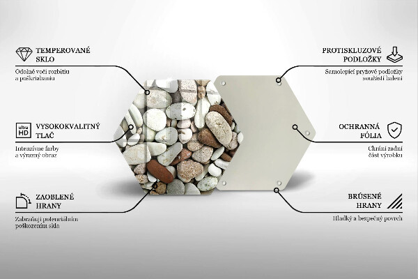 Tabla de cortar de vidrio Fondo de piedras pequeñas